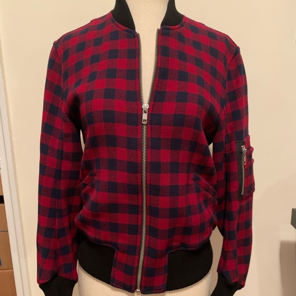 Andrew Gingham Wool Bomber Jacket In Multi Pattern - Picture 8 of 12